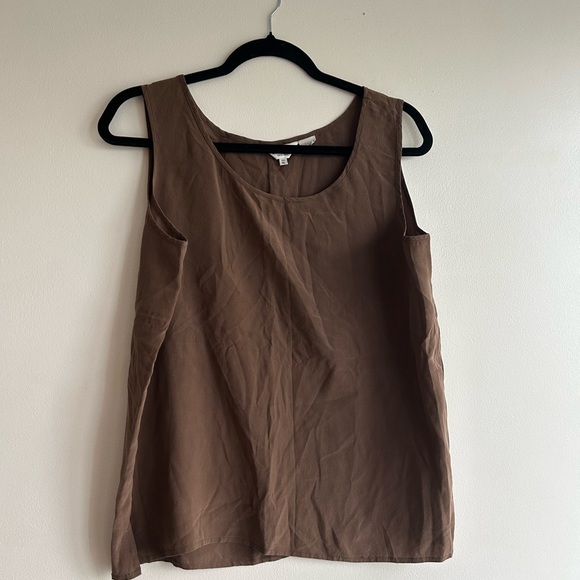 Dorman Tops - Vintage silk Brown Sleeveless Women's Top